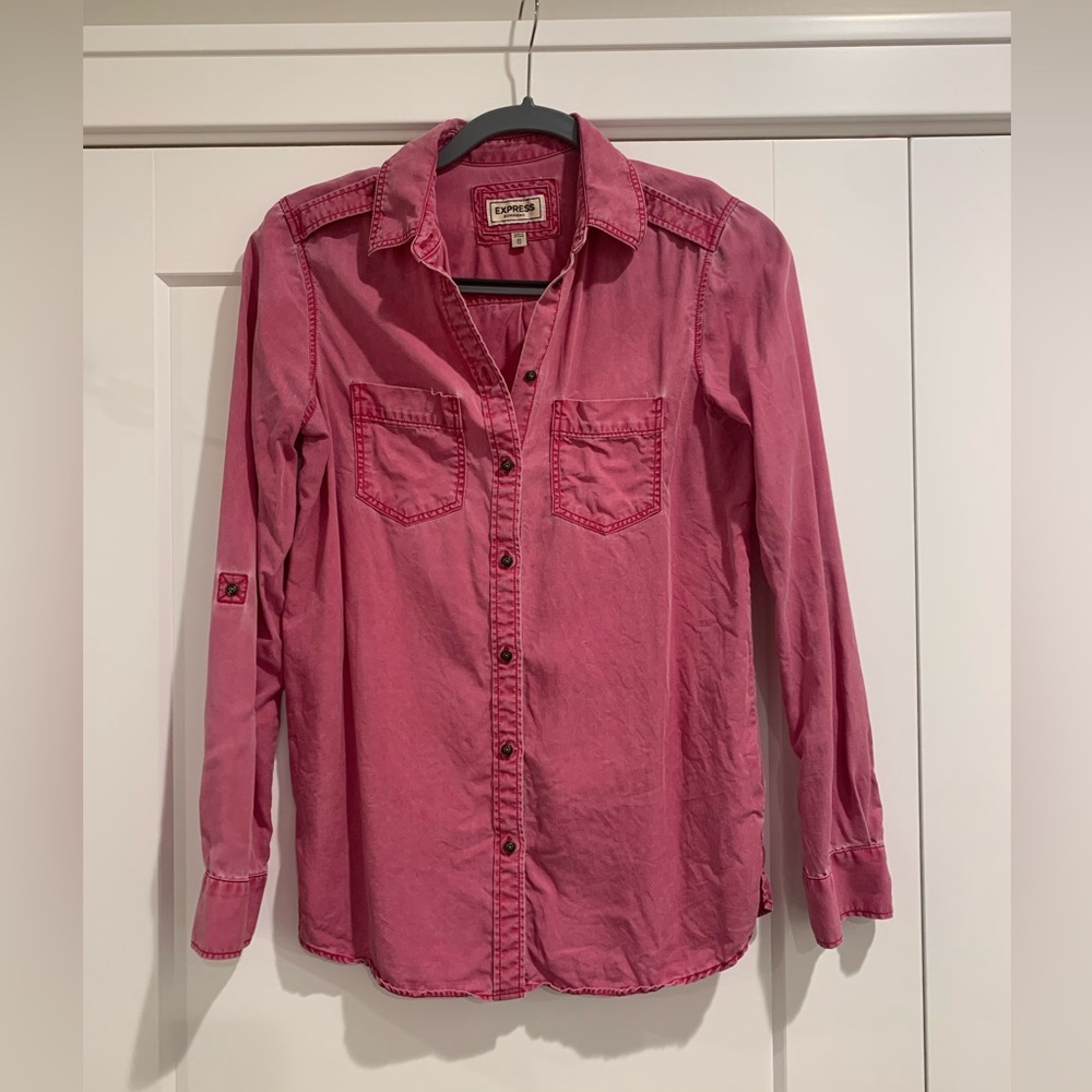 Express Pink Button Up Jacket